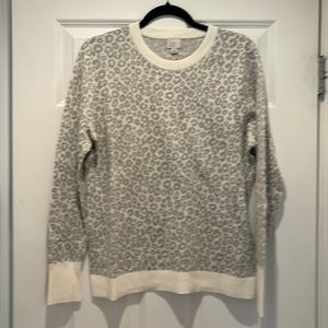 A New day grey cream leopard print sweater